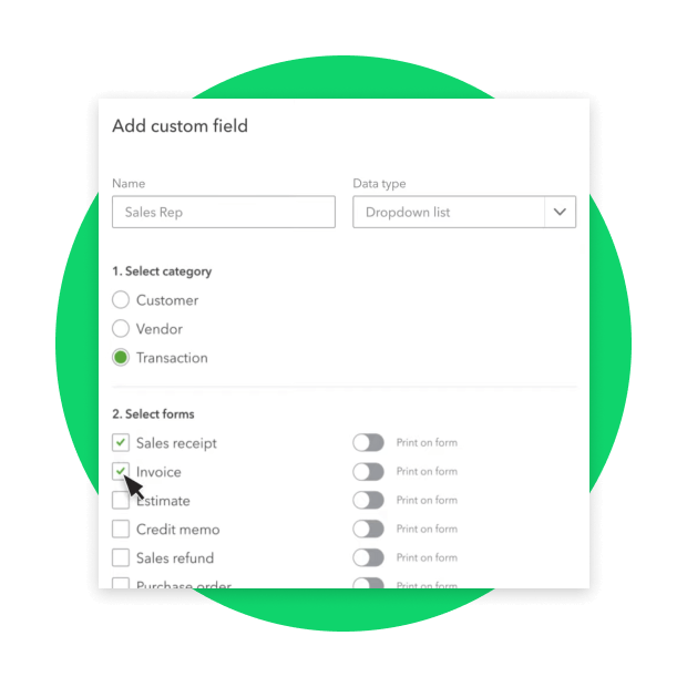 Graphic shows how you can add custom fields based on your business needs.